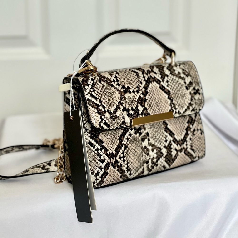 Isabelle Vegan Mini Snakeskin Satchel/Crossbody Bag - Picture 6 of 10